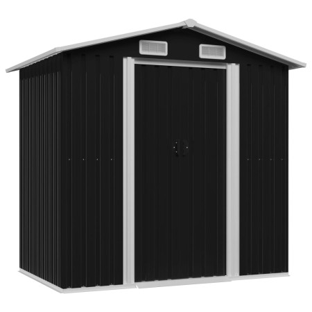 Caseta de jardín de acero gris antracita 204x132x186 cm de vidaXL, Cobertizos - Ref: Foro24-47028, Precio: 224,04 €, Descuent...