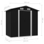Caseta de jardín de acero gris antracita 204x132x186 cm de vidaXL, Cobertizos - Ref: Foro24-47028, Precio: 224,04 €, Descuent...
