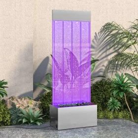 Columna burbujas LEDs RGB acero inoxidable acrílico 110 cm de , Fuentes y cascadas - Ref: Foro24-151400, Precio: 325,93 €, De...