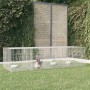 Jaula para conejos 4 paneles hierro galvanizado 217x79x54 cm de , Jaulas y habitáculos para animales pequeños - Ref: Foro24-1...