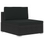Set de sofás de jardín 4 piezas y cojines ratán sintético negro de vidaXL, Conjuntos de jardín - Ref: Foro24-47271, Precio: 3...