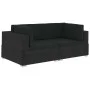 Ecksitzgruppe mit Kissen 2 Stück aus schwarzem PE-Rattan von vidaXL, Modulare Sofas für den Außenbereich - Ref: Foro24-47263,...