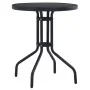 Mesa de jardín acero y vidrio negro 60 cm de vidaXL, Mesas de jardín - Ref: Foro24-47252, Precio: 57,62 €, Descuento: %