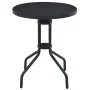 Mesa de jardín acero y vidrio negro 60 cm de vidaXL, Mesas de jardín - Ref: Foro24-47252, Precio: 57,62 €, Descuento: %