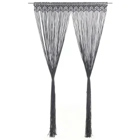 Anthrazitgrauer Makramee-Vorhang aus Baumwolle, 140 x 240 cm von , Vorhänge und Gardinen - Ref: Foro24-323993, Preis: 41,89 €...