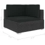 Ecksitzgruppe mit Kissen 2 Stück aus schwarzem PE-Rattan von vidaXL, Modulare Sofas für den Außenbereich - Ref: Foro24-47263,...