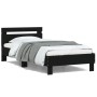 Estructura cama con cabecero madera ingeniería negro 100x200 cm de , Camas y somieres - Ref: Foro24-838527, Precio: 77,79 €, ...