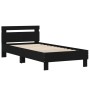 Estructura cama con cabecero madera ingeniería negro 100x200 cm de , Camas y somieres - Ref: Foro24-838527, Precio: 77,79 €, ...
