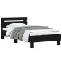 Estructura cama con cabecero madera ingeniería negro 100x200 cm de , Camas y somieres - Ref: Foro24-838527, Precio: 77,79 €, ...