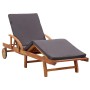 Tumbona con cojín madera maciza de acacia de vidaXL, Tumbonas - Ref: Foro24-46026, Precio: 239,50 €, Descuento: %