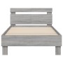 Cama con cabecero madera de ingeniería gris Sonoma 100x200 cm de , Camas y somieres - Ref: Foro24-838531, Precio: 93,61 €, De...
