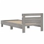 Cama con cabecero madera de ingeniería gris Sonoma 100x200 cm de , Camas y somieres - Ref: Foro24-838531, Precio: 93,61 €, De...