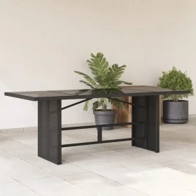 Gartentisch Glasoberfläche PE Rattan schwarz 190x80x74 cm von , Gartentische - Ref: Foro24-365304, Preis: 182,15 €, Rabatt: %