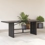 Mesa de jardín superficie de vidrio ratán PE negro 190x80x74 cm de , Mesas de jardín - Ref: Foro24-365304, Precio: 175,11 €, ...