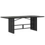 Mesa de jardín superficie de vidrio ratán PE negro 190x80x74 cm de , Mesas de jardín - Ref: Foro24-365304, Precio: 175,11 €, ...