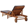 Tumbona con cojín madera maciza de acacia de vidaXL, Tumbonas - Ref: Foro24-46026, Precio: 239,50 €, Descuento: %