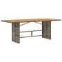 Mesa de jardín superficie de madera ratán PE gris 190x80x74 cm de , Mesas de jardín - Ref: Foro24-365310, Precio: 243,62 €, D...