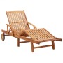 Tumbona con cojín madera maciza de acacia de vidaXL, Tumbonas - Ref: Foro24-46026, Precio: 239,50 €, Descuento: %