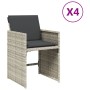 Sillones de jardín con cojines 4 uds ratán sintético gris claro de , Sillas de jardín - Ref: Foro24-364988, Precio: 156,60 €,...