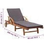 Tumbona con cojín madera maciza de acacia de vidaXL, Tumbonas - Ref: Foro24-46026, Precio: 239,50 €, Descuento: %