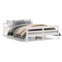 Estructura de cama con cabecero madera pino blanco 120x200 cm de , Camas y somieres - Ref: Foro24-842791, Precio: 155,56 €, D...