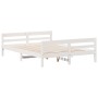 Estructura de cama con cabecero madera pino blanco 120x200 cm de , Camas y somieres - Ref: Foro24-842791, Precio: 155,56 €, D...