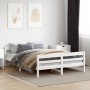 Estructura de cama con cabecero madera pino blanco 120x200 cm de , Camas y somieres - Ref: Foro24-842791, Precio: 155,56 €, D...