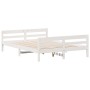 Estructura de cama con cabecero madera pino blanco 120x200 cm de , Camas y somieres - Ref: Foro24-842791, Precio: 155,56 €, D...