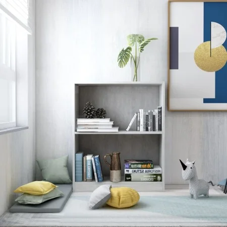 Estantería madera de ingeniería gris hormigón 60x24x76 cm de vidaXL, Librerías y estanterías - Ref: Foro24-800859, Precio: 28...