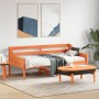 Sofá cama de madera maciza de pino marrón cera 90x190 cm de , Camas y somieres - Ref: Foro24-842841, Precio: 115,05 €, Descue...