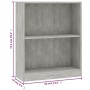Estantería madera de ingeniería gris hormigón 60x24x76 cm de vidaXL, Librerías y estanterías - Ref: Foro24-800859, Precio: 32...