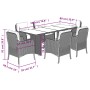 Set comedor de jardín 7 pzas con cojines ratán sintético marrón de , Conjuntos de jardín - Ref: Foro24-3211882, Precio: 746,0...