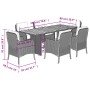 Set de comedor de jardín 7 pzas y cojines ratán sintético negro de , Conjuntos de jardín - Ref: Foro24-3211896, Precio: 756,1...
