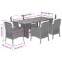 Set de comedor de jardín 7 pzas y cojines ratán sintético negro de , Conjuntos de jardín - Ref: Foro24-3211894, Precio: 744,3...