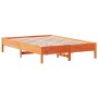 Estructura de cama madera maciza pino marrón cera 120x200 cm de , Camas y somieres - Ref: Foro24-842705, Precio: 103,41 €, De...