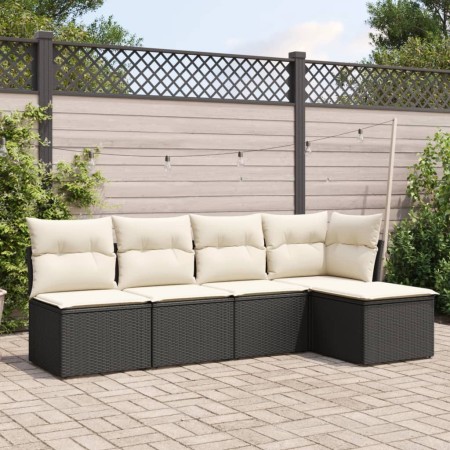 Set de muebles de jardín 5 pzas y cojines ratán sintético negro de , Conjuntos de jardín - Ref: Foro24-3249355, Precio: 273,8...