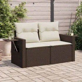 Garden sofa with cushions 2 seater brown synthetic rattan by , Outdoor sofas - Ref: Foro24-366221, Price: 176,28 €, Discount: %
