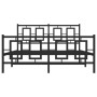 Estructura de cama cabecero y estribo metal negro 135x190 cm de , Camas y somieres - Ref: Foro24-374258, Precio: 129,29 €, De...