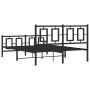 Estructura de cama cabecero y estribo metal negro 135x190 cm de , Camas y somieres - Ref: Foro24-374258, Precio: 129,29 €, De...