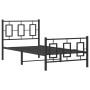 Estructura de cama con cabecero y estribo metal negro 90x190 cm de , Camas y somieres - Ref: Foro24-374251, Precio: 92,17 €, ...