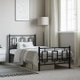 Estructura de cama con cabecero y estribo metal negro 90x190 cm de , Camas y somieres - Ref: Foro24-374251, Precio: 92,17 €, ...