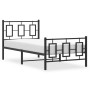 Estructura de cama con cabecero y estribo metal negro 90x190 cm de , Camas y somieres - Ref: Foro24-374251, Precio: 92,17 €, ...