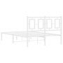 Estructura de cama de metal con cabecero blanca 120x190 cm de , Camas y somieres - Ref: Foro24-374287, Precio: 99,78 €, Descu...