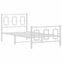 Estructura cama metal con cabecero y pie cama blanca 90x190 cm de , Camas y somieres - Ref: Foro24-374300, Precio: 84,06 €, D...