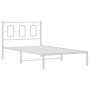 Estructura de cama de metal con cabecero blanco 100x200 cm de , Camas y somieres - Ref: Foro24-374285, Precio: 77,16 €, Descu...