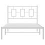 Estructura de cama de metal con cabecero blanco 100x200 cm de , Camas y somieres - Ref: Foro24-374285, Precio: 77,16 €, Descu...