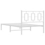 Estructura de cama de metal con cabecero blanco 100x200 cm de , Camas y somieres - Ref: Foro24-374285, Precio: 77,16 €, Descu...
