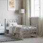 Estructura cama metal con cabecero y pie cama blanca 75x190 cm de , Camas y somieres - Ref: Foro24-374298, Precio: 75,31 €, D...