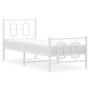 Estructura cama metal con cabecero y pie cama blanca 75x190 cm de , Camas y somieres - Ref: Foro24-374298, Precio: 75,31 €, D...