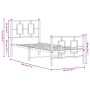 Estructura cama metal con cabecero y pie cama blanca 75x190 cm de , Camas y somieres - Ref: Foro24-374298, Precio: 75,31 €, D...
